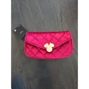 New With Tag Disney Red Quilted Minnie Mouse Purse W Gold Chain And Bow So Cute!